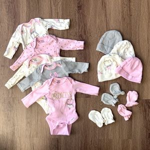 Newborn Girls Princess Onesie Bundle